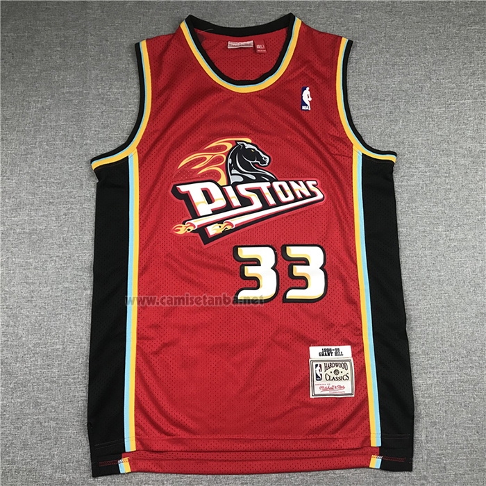Camiseta Detroit Pistons Grant Hill #33 Mitchell & Ness 1999-00 Rojo